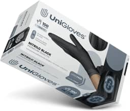 UNIGLOVES Luva Nitrilica Para Procedimento (Sem Pó) Unigloves® Black Premium Quality - M - 100 Unidades