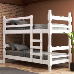 Beliche Madeira Maciça - vira 2 Camas - para Colchão 78/88 x 188cm Porto Multimóveis Cr4138 Branco