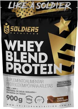Whey Blend Protein Concentrado e Isolado - 900g - Soldiers Nutrition (900g, Chocolate)