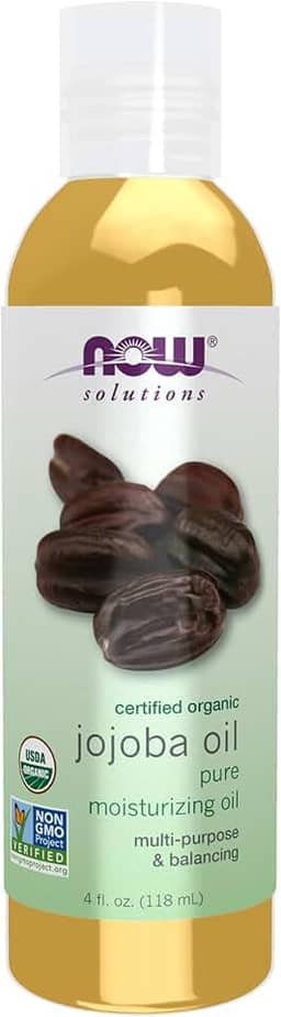 Agora soluções, óleo de jojoba orgânico, óleo multiuso hidratante para rosto, cabelo e corpo, 4 onças