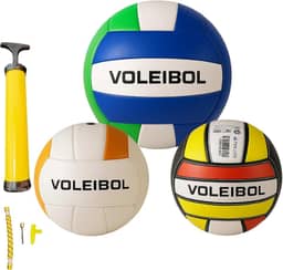 Bola de Vôlei Nº 5 para Quadra e Praia com Bomba de Ar – Tamanho Oficial, Peso 250g – PVC Macio e Resistente – Ideal para Treino, Jogo e Recreação