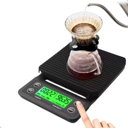 Balança Digital para Café com Temporizador Integrado Alta Precisão, Tela LCD, Tapetinho de Silicone Isolante Térmico Antiderrapante Ideal para Baristas e Café Perfeito em Casa - E-FCS Store