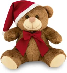 Urso de Pelúcia Papai Noel 20cm Natal (Marrom)