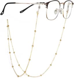 Corrente de óculos de aço inoxidável para mulheres, elegante, suporte de óculos de sol ao redor do pescoço, cordão moderno para óculos de sol e alça de óculos