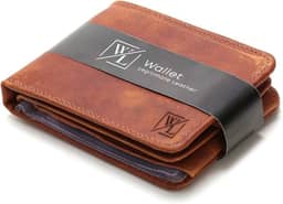Carteira Masculina Em Couro Porta Cartão Documentos Moderna Zíper Horizontal Grande Wl (Caramelo Fóssil 060)