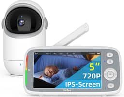 TakTark Babá Eletrônica, 5" 720P HD Bebê Câmera com Tela, Sem Wifi, Panorâmica Inclinação, Áudio Bidirecional, Night Vision, Zoom Digital, Detecção De Som Vox, Ideal Para Novos Pais