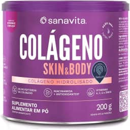 Sanavita Colágeno Skin - Suporte para Pele - Morango com Açaí - 200g