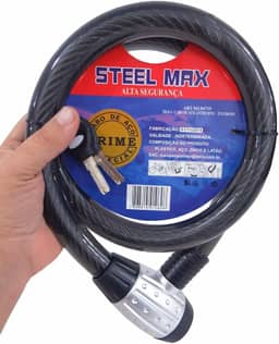 Cadeado Cabo Aço Trava Estepe Ranger L200 S10 Hilux Frontier Para Moto