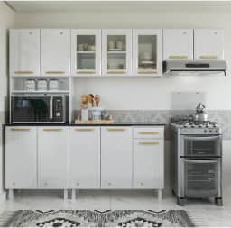 Cozinha de Aço Compacta 4 Peças 12 Portas 1 Gaveta Diamante Telasul Branco