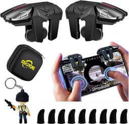 Conjunto de gatilhos móveis PUBG 13 em 1, 4 controles de jogos para celular para PUBG/Fortnite/Call of Duty/Rules of Survival, Aim & Fire Trigger para iPhone e Android Phone (menino)