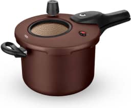 MTA - Panela de Pressão com Visor de Vidro e Fechamento Externo em Alumínio com Antiaderente, Capacidade de 4,5L, nº 20, Cor Chocolate, Linha Visor.