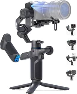 FeiyuTech SCORP Mini 3 Pro – Estabilizador Gimbal 3-em-1 com Rastreamento IA 4.0, Alça Remota Destacável, Compatível com Mirrorless, Action Cam e Celular