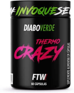 FTW Thermo Crazy Pote 60 Cáps Termogênico e Energia Cafeína e Taurina - Diabo Verde