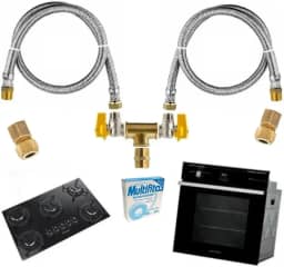 Kit Duplo Para Instalação Gás Encanado Forno Cooktop Tamanho: 1,00 Metro