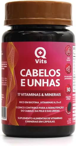 Cabelos e Unhas QMaisVits 30 Cápsulas Softgel