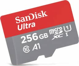 [Versão antiga] Cartão de memória SanDisk 256GB Ultra microSDXC UHS-I com adaptador, 100MB/s, C10, U1, Full HD, A1, cartão Micro SD, SDSQUAR-256G-GN6MA