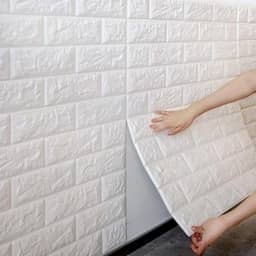 Kit 20 Painel Adesivo 3D Revestimento Tijolo Branco Parede