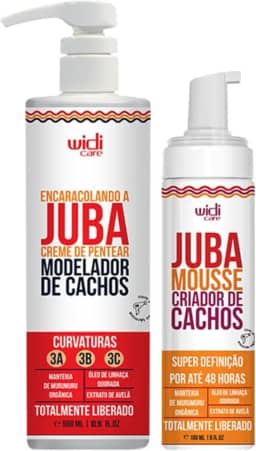 Kit Widi Care Juba - Creme de Pentear Modelador de Cachos 500ml + Mousse Criador de Cachos 200ml - Curvaturas 3A/3B/3C - Super Definição e Nutrição