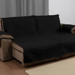 CAPA PARA PROTETORA DE SOFÁ RETRÁTIL E RECLINÁVEL DE DOIS LUGARES DE 1,20M TOTAL 2,40M X 2,40M ALTURA (Preto)