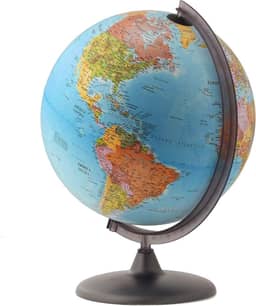 Globo Terrestre Corallo Mapa Politico - 30 cm - azul - Tecnodidattica - Fabricado na Itália e importado