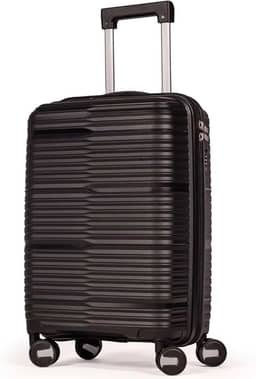 Mala De Bordo 10Kg Polipropileno Medidas 55x35x25 Padrão Anac Mala De Viagem Pequena De Mão 4 Rodas Duplas 360° Cadeado Segredo Zíper Antifurto Rígida Leve (PRETO, PEQUENA)