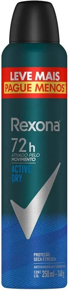 Rexona Antitranspirante Aerossol Active Dry Men 250Ml Leve Mais Pague Menos (A Embalagem Pode Variar)