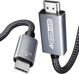 BENFEI Cabo USB C para HDMI de 1,8 m [4K a 60Hz, revestimento de alumínio, trançado de nylon], cabo USB tipo C para HDMI [Thunderbolt 3/4/5] compatível com MacBook Pro/Air/iPad Pro 2023/2022/2021/2020