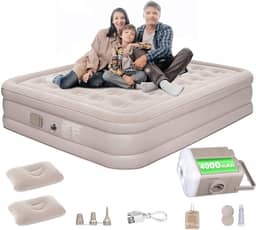 JOYFOX Colchão Inflável Queen Casal Cama De Campanha Bomba Inflável Com Bateria De Lítio Integrada 203 * 154 * 44cm