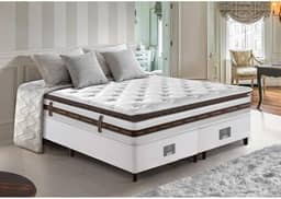 Cama Box King Colchão + Box 193x203 Molas Ensacadas Cama Inbox Relax Pillow