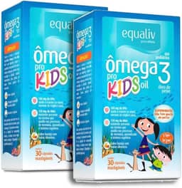 Kit 2 Equaliv Ômega 3 Kids 30 Cápsulas Ômega EPA DHA Mastigavel