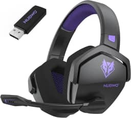 NUBWO Fone de ouvido para jogos sem fio com microfone para PC Ps5 Ps4, zero interferência, bateria de 100 horas para jogar o dia todo, sincronização de 23 ms para jogadores Fortnite e Call of Duty/FPS