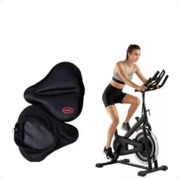 Capa de Assento de Bicicleta Acolchoado Extra Largo e Confortável, Gel Anatômico, Ideal para Bike Spinning, Ergométrica, MTB, Ciclismo Indoor, Absorção de Impacto Antiderrapante, acessórios bicicleta