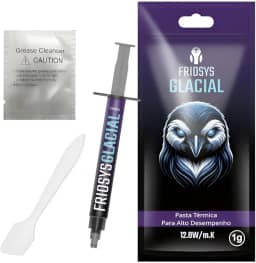 Pasta Termica 12.8 W/mk 1g Glacial Processador PC Gamer Notebook PS4 PS5 Xbox Placa Video Dissipador Calor Cinza Prata Friosys