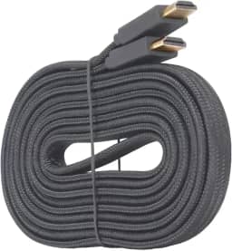 Cabo HDMI 10m Gold Flat em Tecido – Alta Velocidade 4K, Som e Imagem Full HD com Blindagem Premium