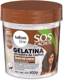 Salon Line, Gelatina Ativadora de Cachos, SOS Cachos, Óleo de Coco, Vegano - Para Cabelos Cacheados, 400 g