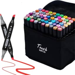 Caneta Marcador Para Colorir Desenho Profissional 36, 48, 60, 80 Cores Conjunto De Canetinhas Pontas Duplas Codificados por Cores Vivas para Desenho (60)