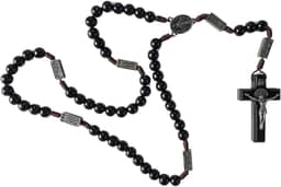 Terço Contemplação Dos Mistérios Do Rosário Madeira Contas 10mm