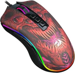 Mouse Gamer Redragon Infernal Dragon Ryu 8 Botões RGB 16000DPI - ID711, Preto e Vermelho