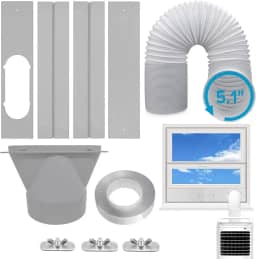 Kit de janela de ar condicionado portátil com mangueira de exaustão de 13 cm vedação universal para janelas deslizantes ou verticais