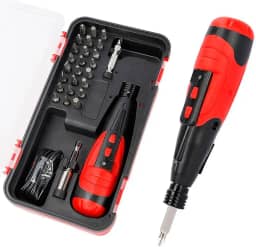 Mini Parafusadeira Elétrica 28 em 1 Recarregável USB, Com Haste e 24 Bits de Precisão Com 28 Peças para Montagem e Reparos