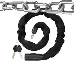 Cadeado Corrente Forte com Elos Lock Trava Para Bicicleta Moto Reforçada Sem Cabos Segredo com Chave Revestida com Tecido Poliéster (900mm)