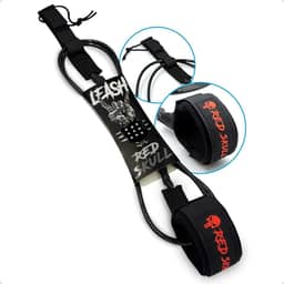 Leash Cordinha Surf 6 Pés 6mm Competição - Distorcedor Duplo Inox e Neoprene Confortável para Pranchinha (Ondas até 2m)