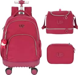 Kit Escolar Mochila com Rodinhas Duplas 360° + Lancheira Térmica + Estojo Box – Up4you