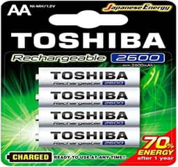 Pilha Recarregável AA 1,2V 2600mAh TNH6GAE TOSHIBA (Cartela com 4 unid.)