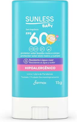 Sunless Protetor Solar Baby Bastão Fps60 Sunless 15G