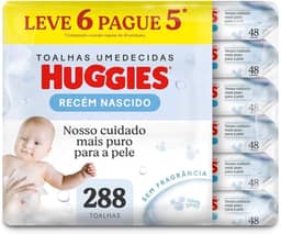 Lenço Umedecido Huggies Pure Care L6P5 - 288 Lenços, Huggies, Amarelo, Pacote de 288