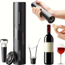 KIT ABRIDOR DE VINHO ELÉTRICO COM ACESSÓRIOS IDEAL PARA SACA ROLHAS ELÉTRICO DECANTER MAIS CHARME AO ABRIR SEU VINHO UTLIZA PILHA