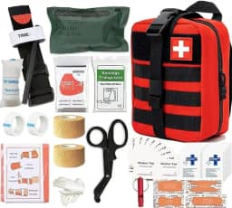 Kit Médico Mini de Primeiros Socorros - Táticas de Sobrevivência, Equipamento de Campismo Molle, Mochila Trauma, Torniquete, Bandagem