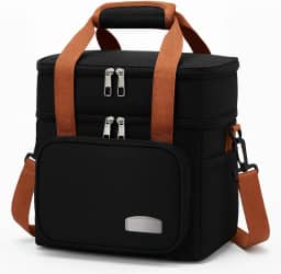 Bolsa Térmica Grande para Faculdade, Trabalho e Viagem – Dupla Camada, Impermeável e Conservação Prolongada – Preta - Premium