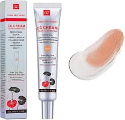 Creme Cc Corretor De Cor Com Fps 25, Base Leve Cobertura, Poros Invisíveis, Rico Em Centella Asiática, Sérum Hidratante, Refina A Textura Da Pele, Evita Danos Solares (Escuro, Escuro)